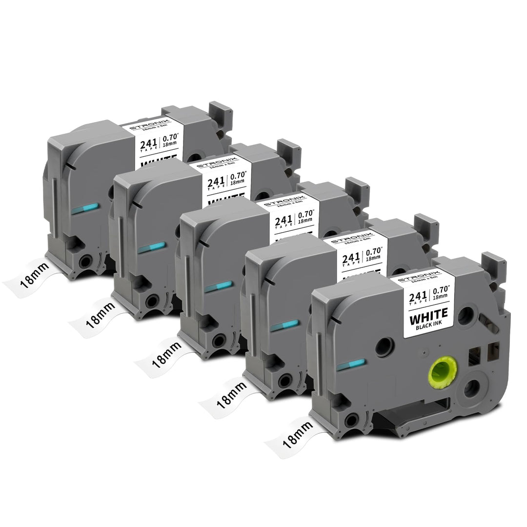 5x Kompatibel für Brother P-Touch Bänder 18mm TZe-241 TZ-241 Ub-241 Etikettenband für P-Touch Brothe