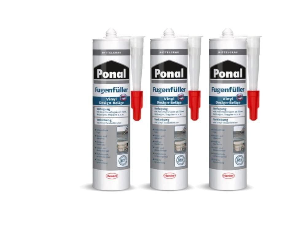 Ponal Vinyl Design-Beläge Fugenfüller Mittelgrau, hochelastische Fugenmasse für Anschlussfugen, zur