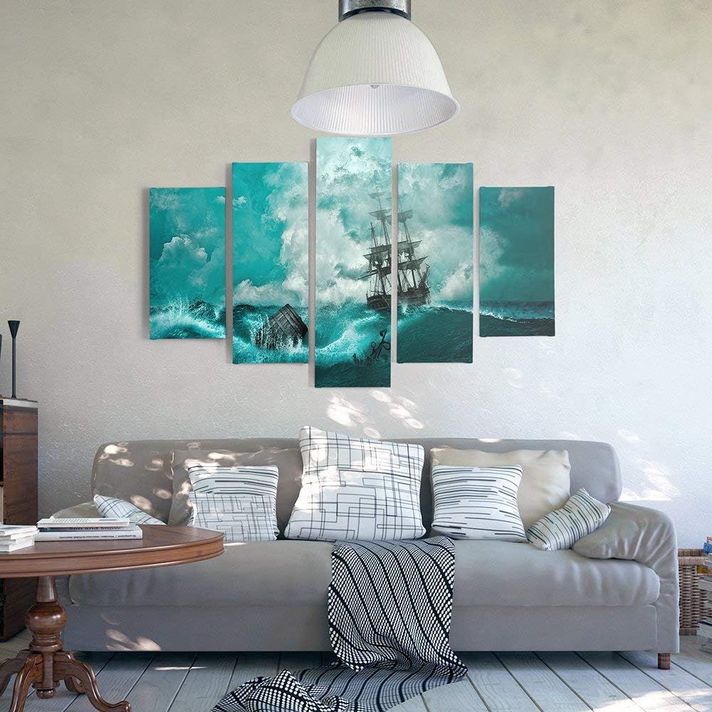 Feeby. Leinwandbild - 5 Teile - Bilder, Wand Bild, Wandbilder, Kunstdruck XXL, 5-Teilig, Typ A, 150x