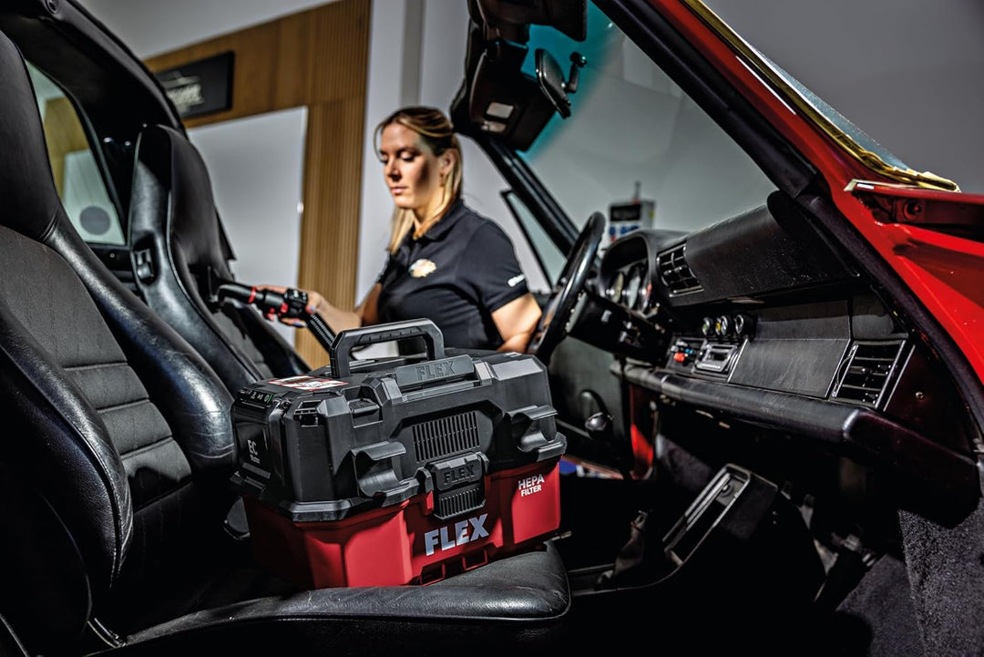 FLEX Akku Sauger VC 9 L MC 18 RC (9 l, Klasse L, 18 V, mit manueller Filterabreinigung und Tragegrif