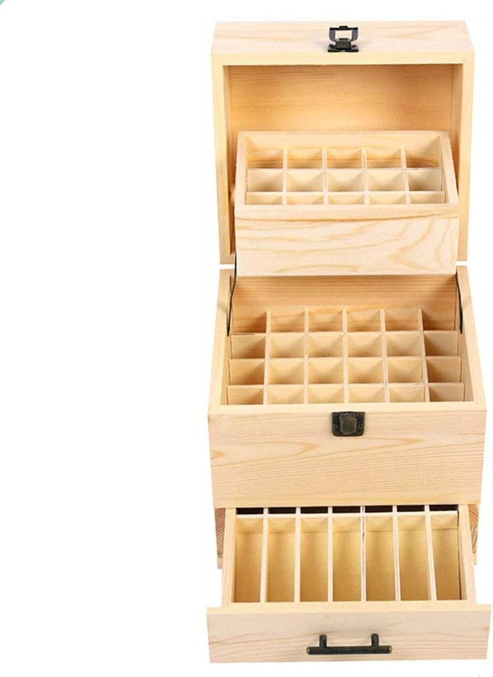 CHSEEA Ätherisches Öl Display Ständer Gestell Halter Organisator, 59 Löcher Holz Box Veranstalter Au