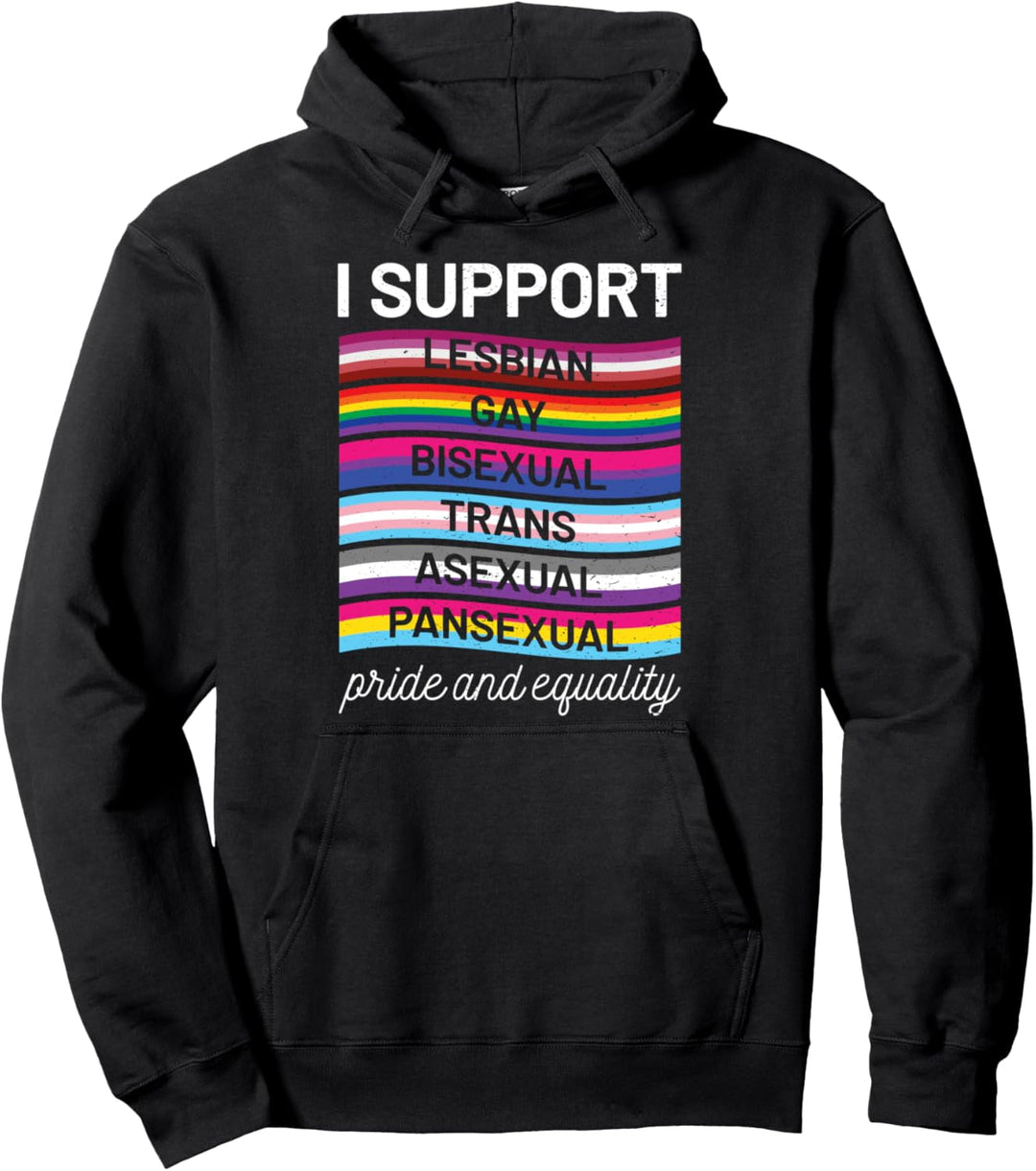 Gay Pride LGBT Support Trans Pan Lesbian Bi Equality Pullover Hoodie