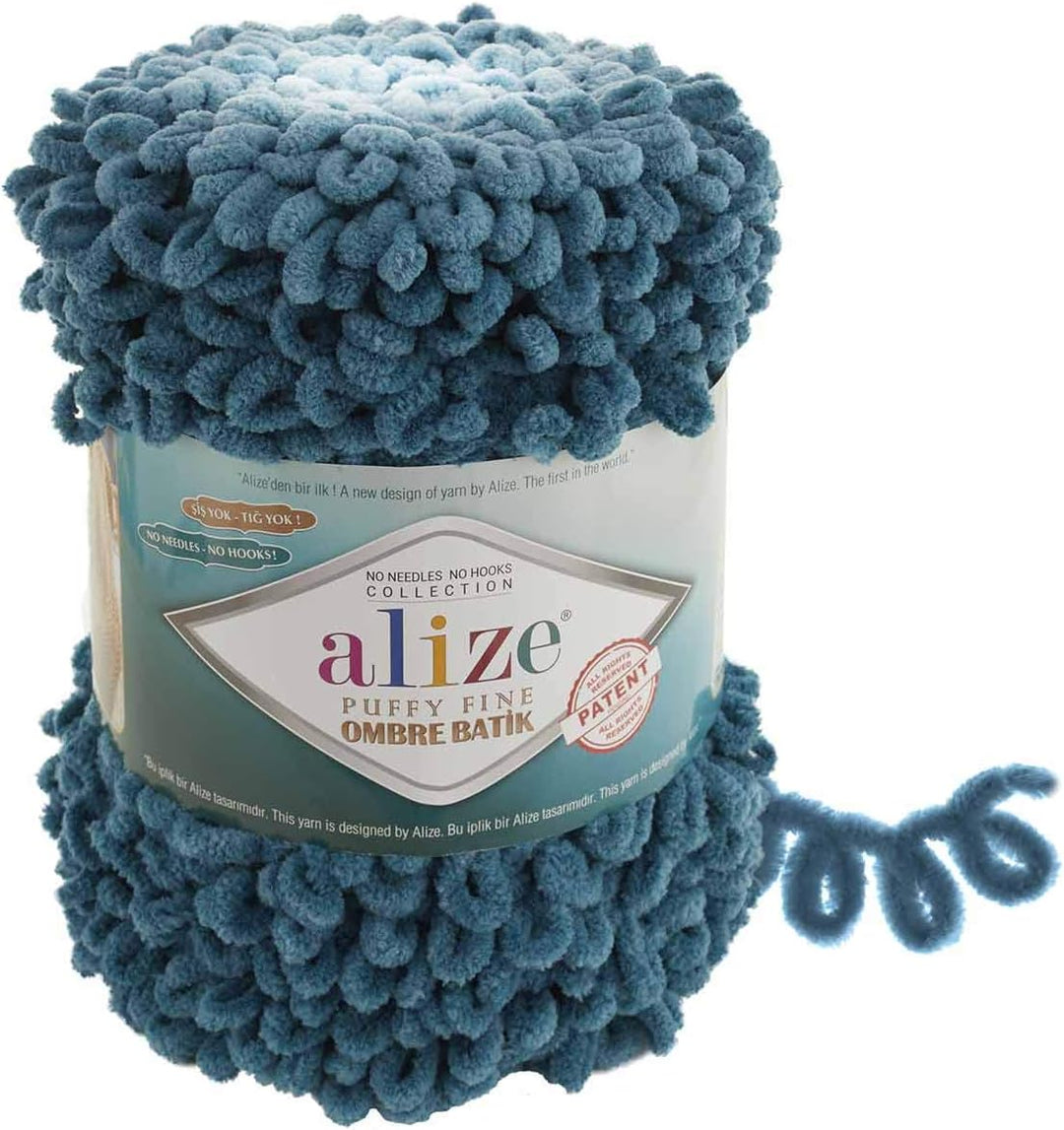 Alize Puffy Fine Ombre Batik Baby Decke Garn Lot of 1 Knäuel 500 g 80 Yds 100% Micropolyester Soft Y