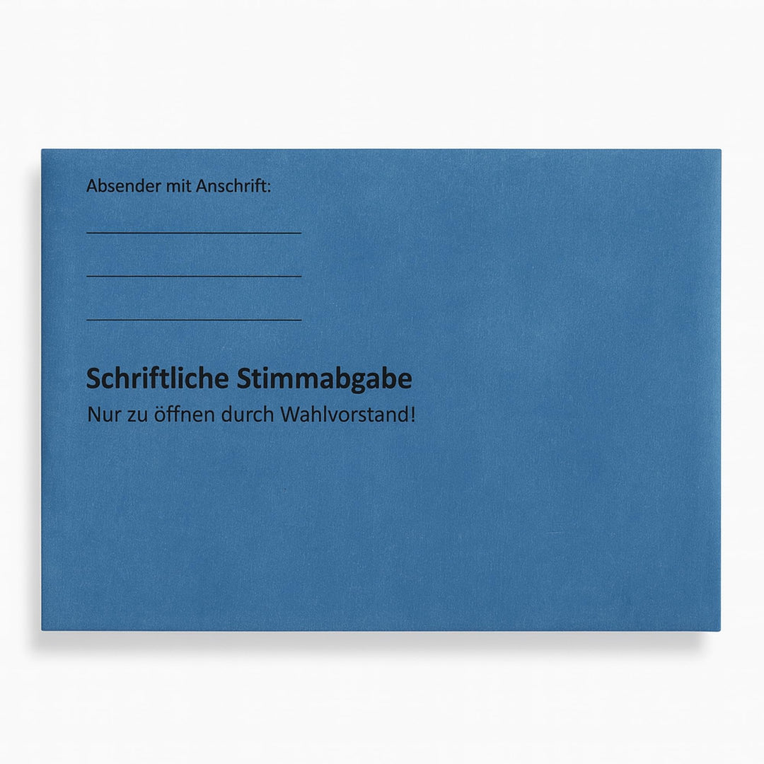 Betriebsratswahl – Äussere Wahlumschläge B6 (176×120 mm), einseitig bedruckt – Kuvert für Rücksendun