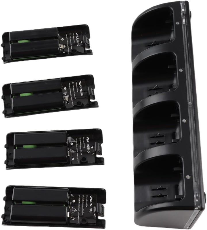 Fernbedienungs-Ladegerät, 4-in-1-Ladestation mit 4 Wiederaufladbaren 2800-mAh-Batterien, mit LED-Anz