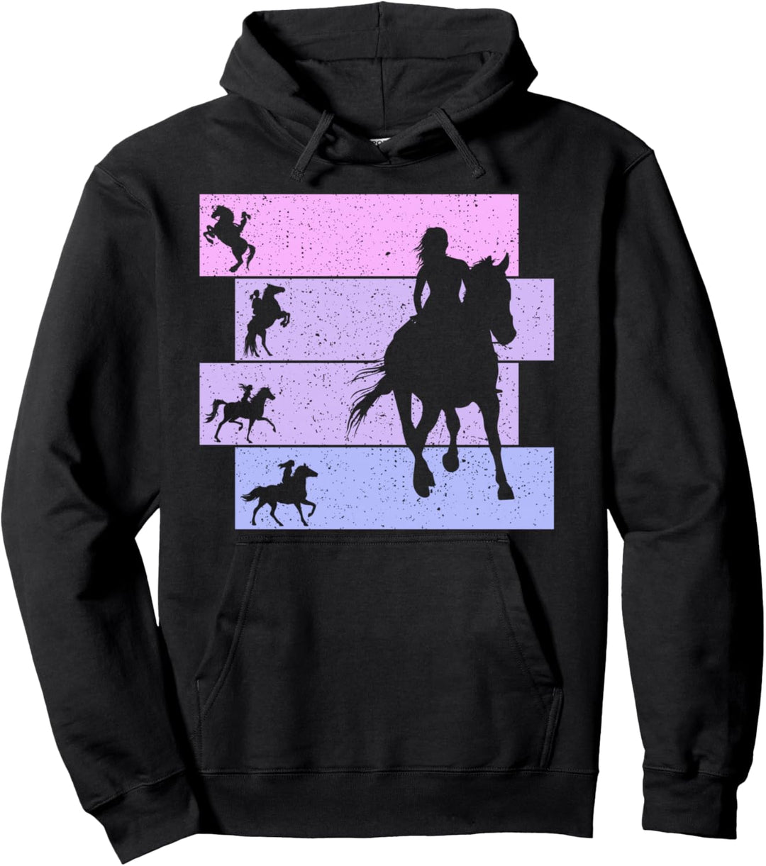 Pferde Reiterin Mädchen Reiten Damen Kinder Pferd Pullover Hoodie