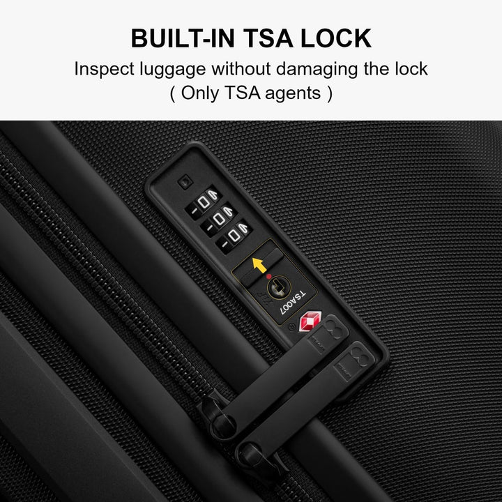 LEVEL8 Koffer Trolley Leicht Hartschalenkoffer mit 6PCS Packwürfel, Reisekoffer Handgepäck,TSA,100%