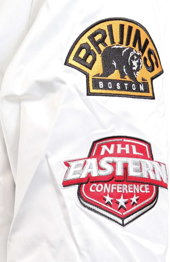 Mitchell & Ness NBA Hometown LW Satin Jacket, White XXL #1-Bruins-White-31091, XXL #1-Bruins-White-3
