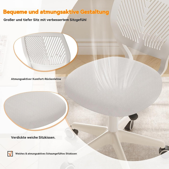 Drehbarer Bürostuhl mit weicher Polsterung, höhenverstellbarer Arbeitsstuhl, ergonomischer Schreibti