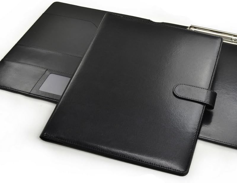 A4 Klemmbrettmappe, PU Dokumententasche Klemmbrett Schreibmappe mit Magnet-Verschluss für das Büro &