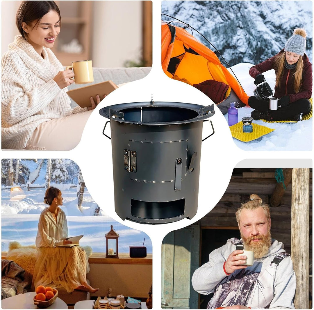 Tragbarer,Outdoor Kochgerät Mit Griff,Outdoor Holzverbrennungsofen - Für Überleben Dringende Vorbere