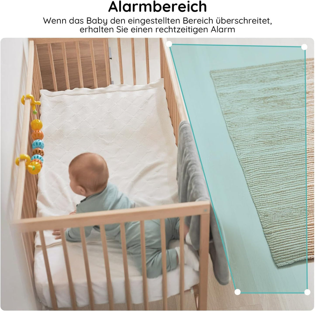 BOIFUN Babyphone mit Kamera, 360 Gard WLAN 2MP Video Babyfon mit App, 4×Zoom, Bewegungsverfolgung, I