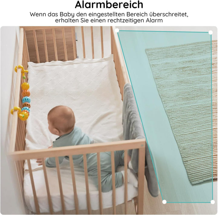 BOIFUN Babyphone mit Kamera, 360 Gard WLAN 2MP Video Babyfon mit App, 4×Zoom, Bewegungsverfolgung, I