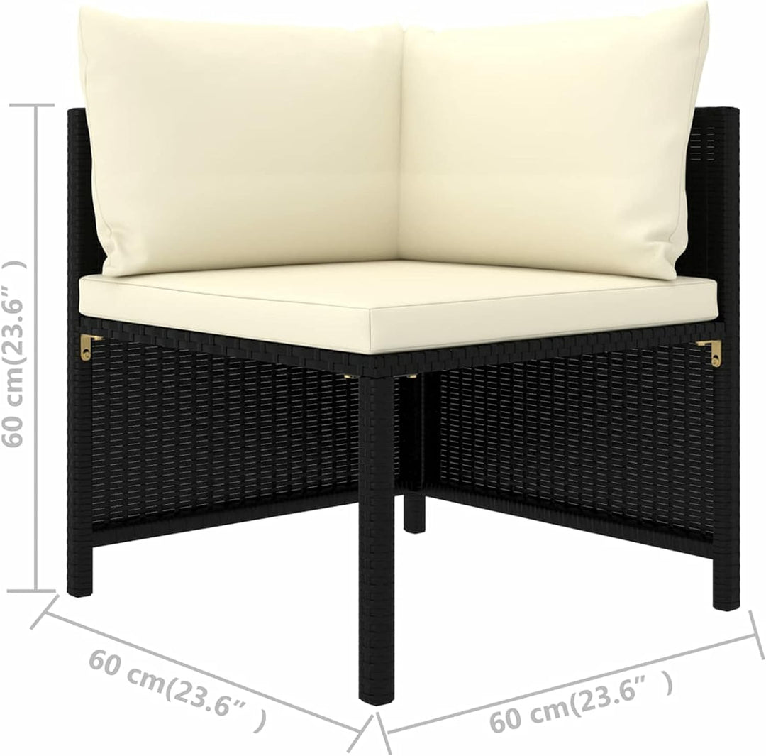 Festnight Balkonmöbel für Keiner Balkon Lounge Kein Rattan Gartensofa 3 Sitzer Sofa Outdoor Gartenlo