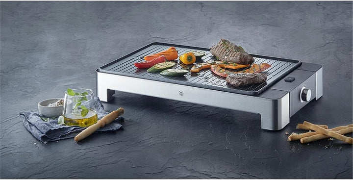 WMF Lono Tischgrill gerippt, 2 W, Elektrogrill mit variabler