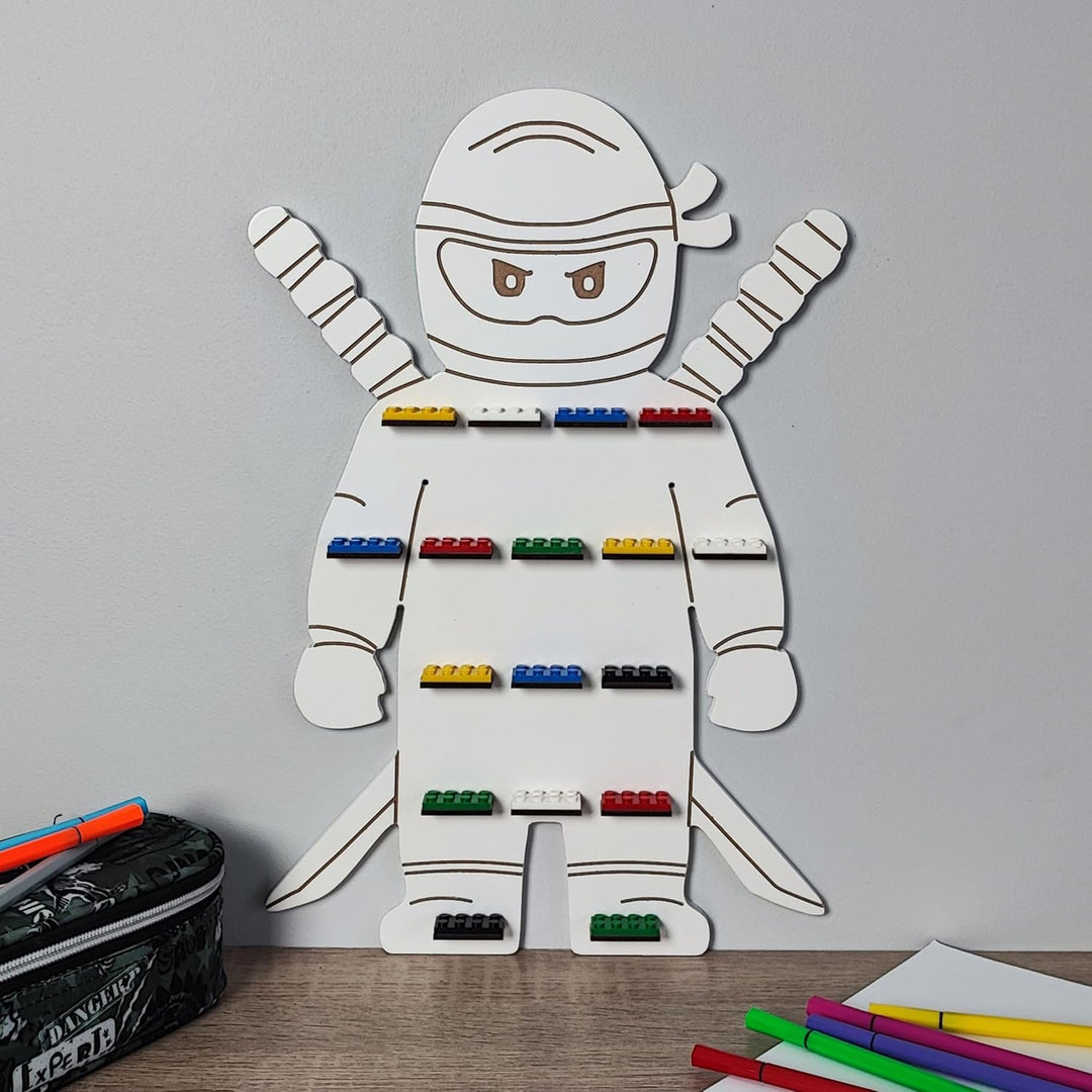 Craft Maestro Weiss Ninja Boy Aufbewahrung Regal für Minifiguren. Kinder Schaukasten Regale. Kinderz