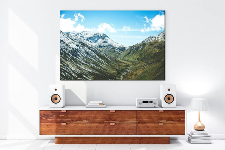 deyoli durch die Berge schlingendes Tal Format: 60x40 als Leinwandbild, Motiv fertig gerahmt auf Ech