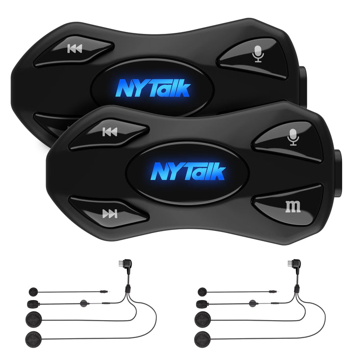 N2 Motorrad Intercom Bluetooth 5.4, 1000m Kommunikation für 2 Fahrer N2 Doppelpack, N2 Doppelpack
