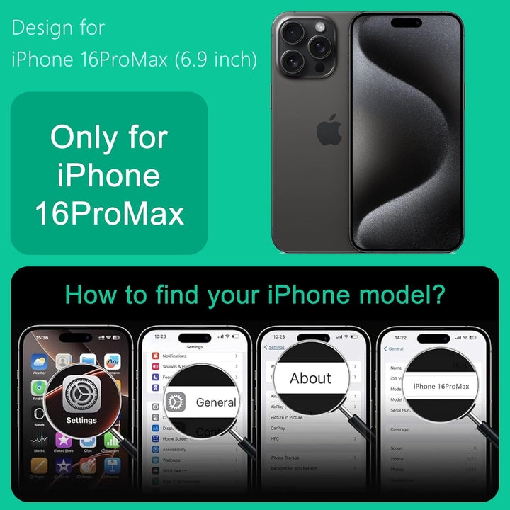 ONES Magnetisch für iPhone 16 Pro Max Ultradünne Hülle, Kompatibel mit MagSafe, Fallschutz in Militä