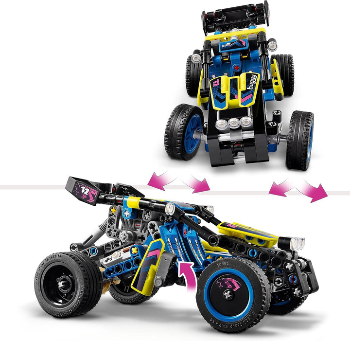 LEGO Technic Offroad Rennbuggy, Auto-Spielzeug für Kinder & Technic Schwerlast Bulldozer, Spielzeug-