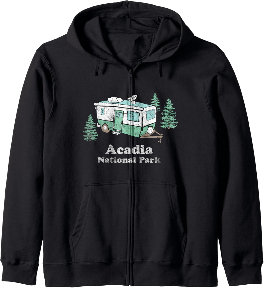 Acadia National Park Vintage RV Camper Funny Retro Kapuzenjacke