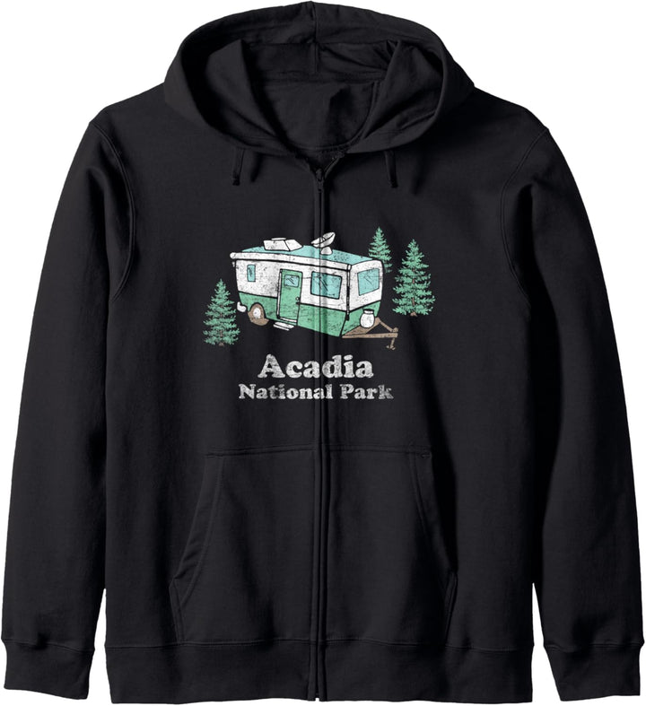 Acadia National Park Vintage RV Camper Funny Retro Kapuzenjacke