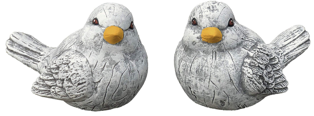 stoneandstyle Steinfigur 2 Vögel im Set, massiver Steinguss, Frost- und wetterfest