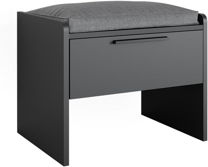 Vicco Esszimmerbank Roman, Anthrazit, 53.5 x 41.1 cm mit 1 Schublade Schwarz Hocker mit 1 Schublade,