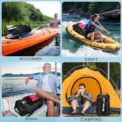 IDRYBAG Wasserdichter Rucksack für Damen und Herren, wasserdichte Taschen für Kajakfahren, Rucksack,