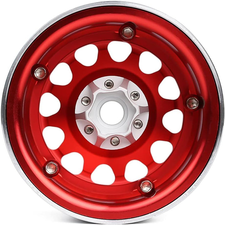 INJORA 4 Stücke 2,2 Beadlock Felgen Metall Räder Felge Set für 1:10 RC Rock Crawler Axial SCX10 RR10