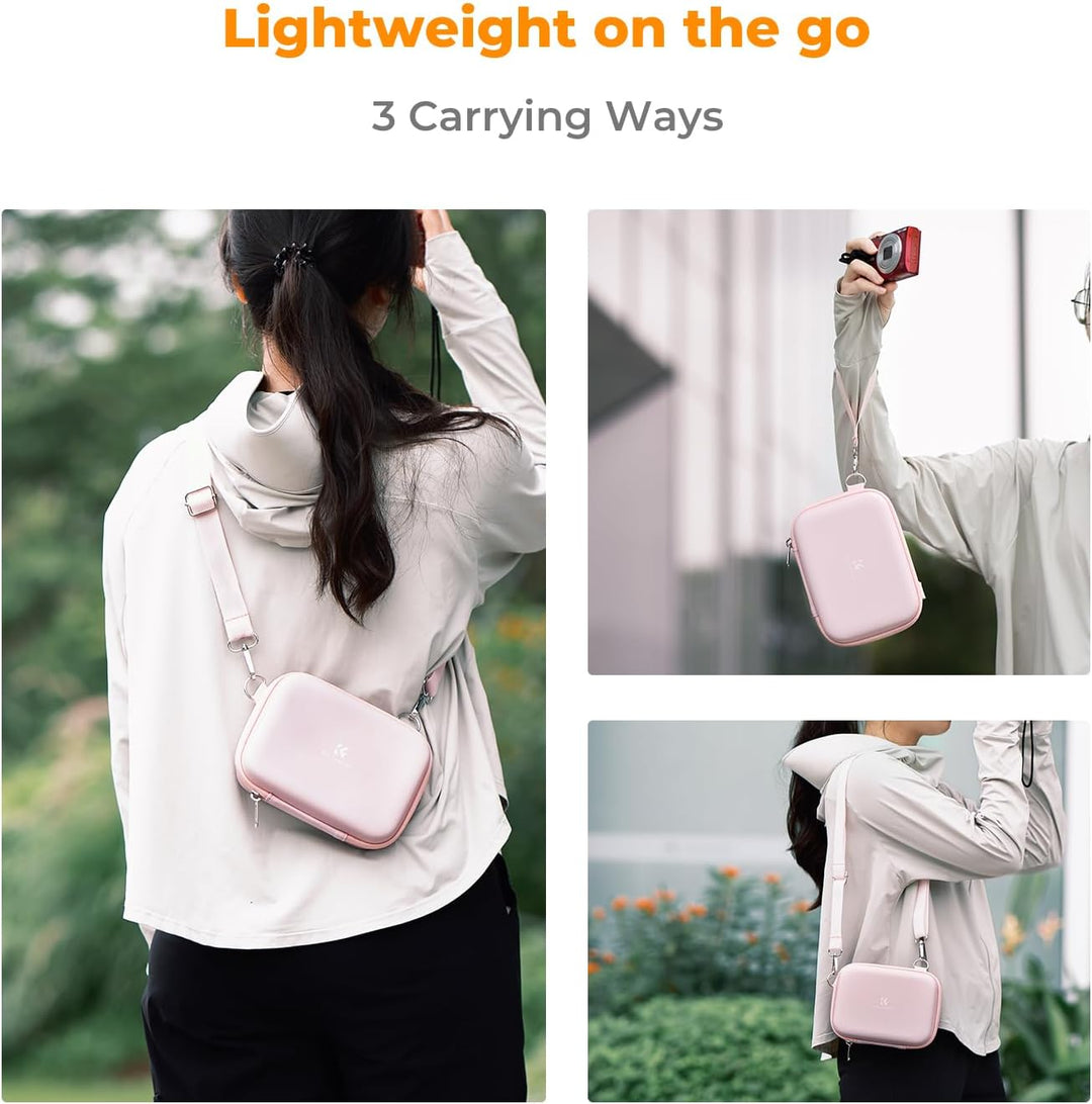 K&F Concept Digitalkamera Tasche kompatibel Fotokamera Tasche Eva-Hartschalendesign (nur Hülle) Rosa