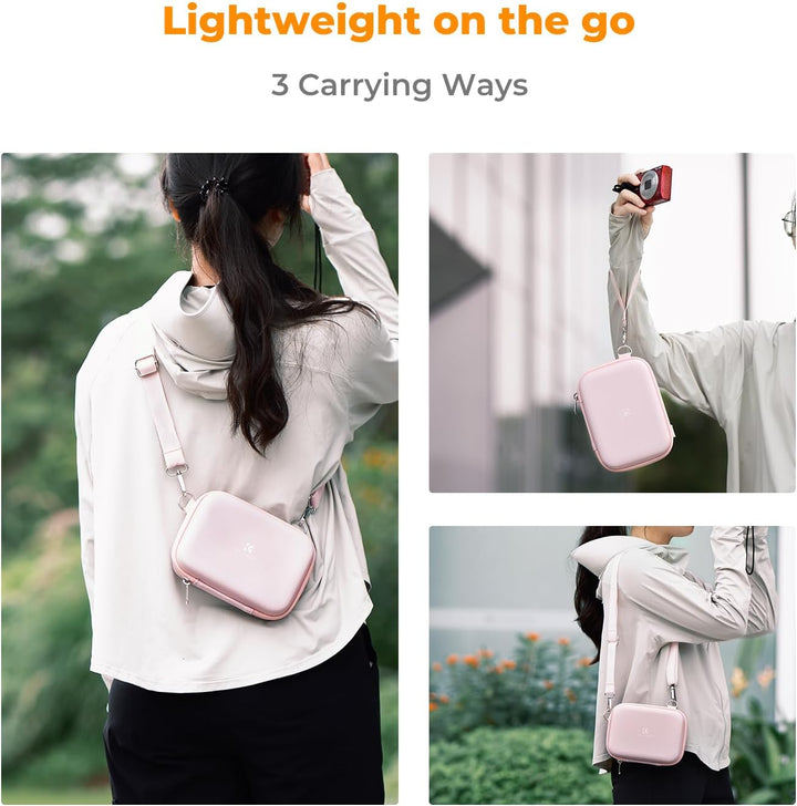 K&F Concept Digitalkamera Tasche kompatibel Fotokamera Tasche Eva-Hartschalendesign (nur Hülle) Rosa