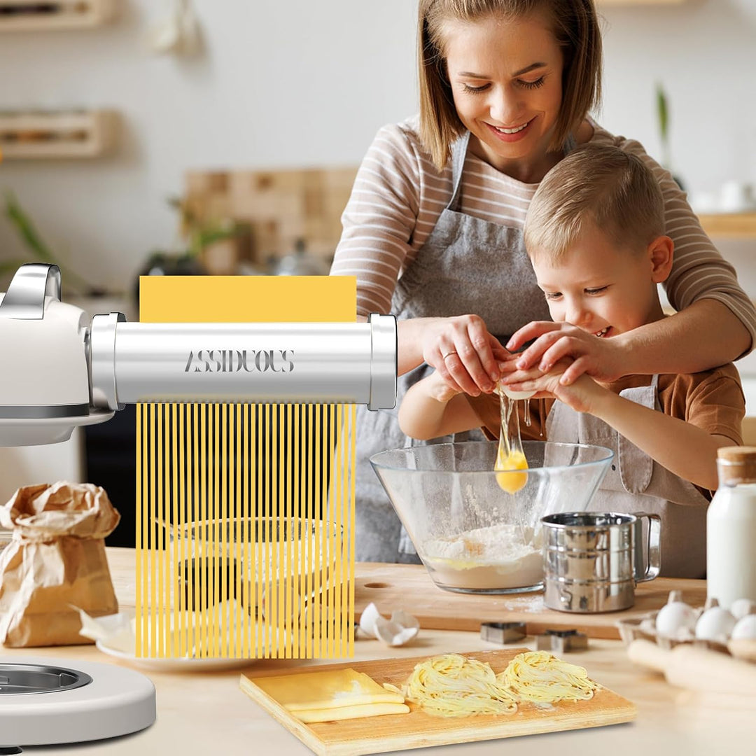 Nudelaufsatz für KVC/KVL Kenwood Küchenmaschinen, 3-in-1 Nudelroller Aufsatz Edelstahl Nudelvorsatz