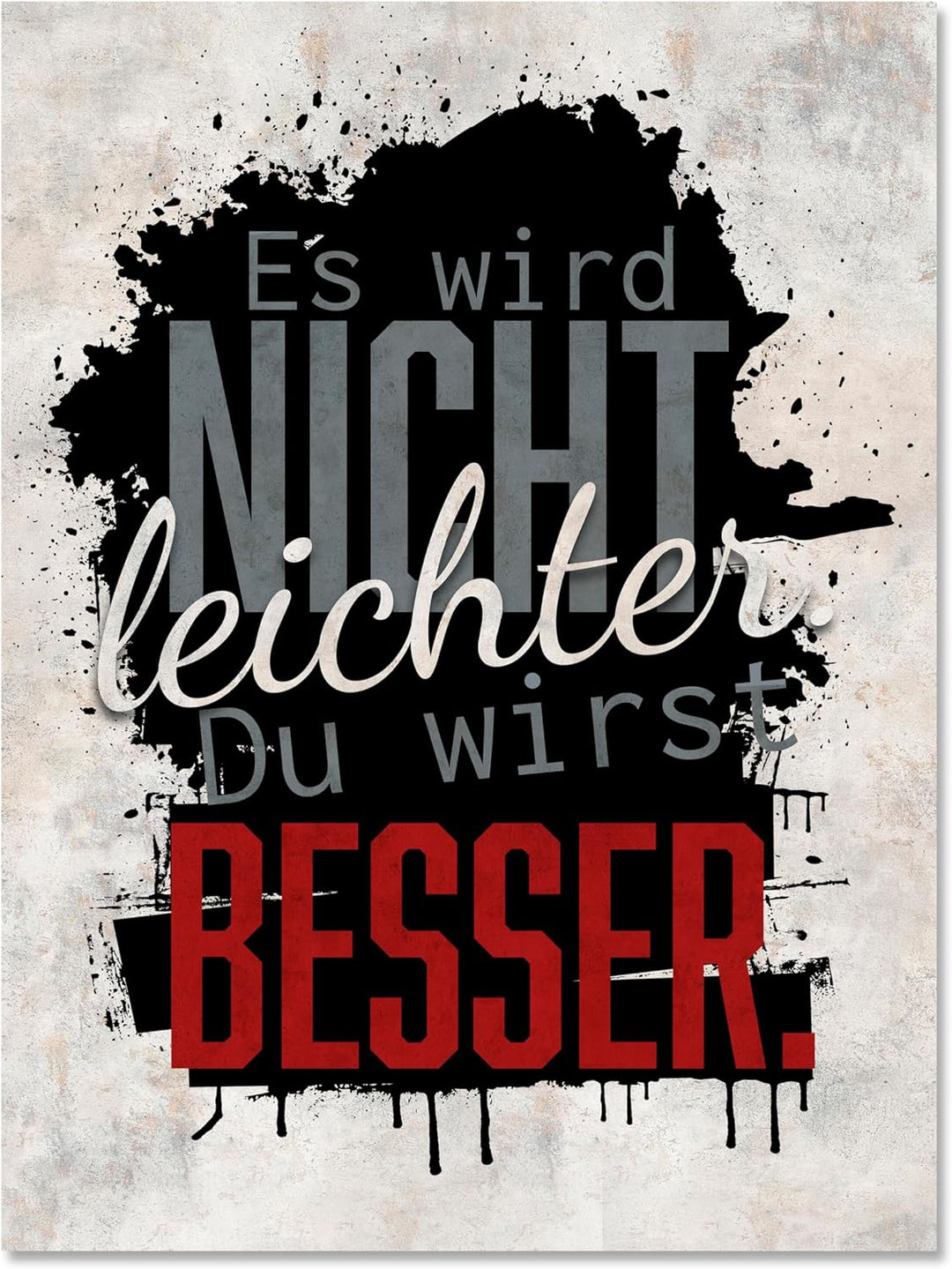 wandmotiv24 Motivations Motiv als Leinwandbild, 60x45cm, Hochformat, Motivation, Leichter, Beton, Gr