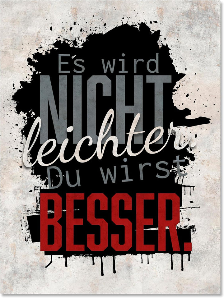 wandmotiv24 Motivations Motiv als Leinwandbild, 60x45cm, Hochformat, Motivation, Leichter, Beton, Gr