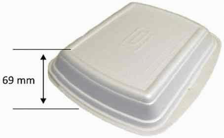 1-PACK Menüboxen Klappboxen 240x200x69mm geschäumt, 3-geteilt, 250 Stück
