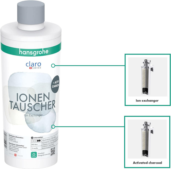 hansgrohe Filter Ionen-Tauscher und Aktivkohle, Filterkartusche für Aqittura M91, Wasserfilter, Ersa