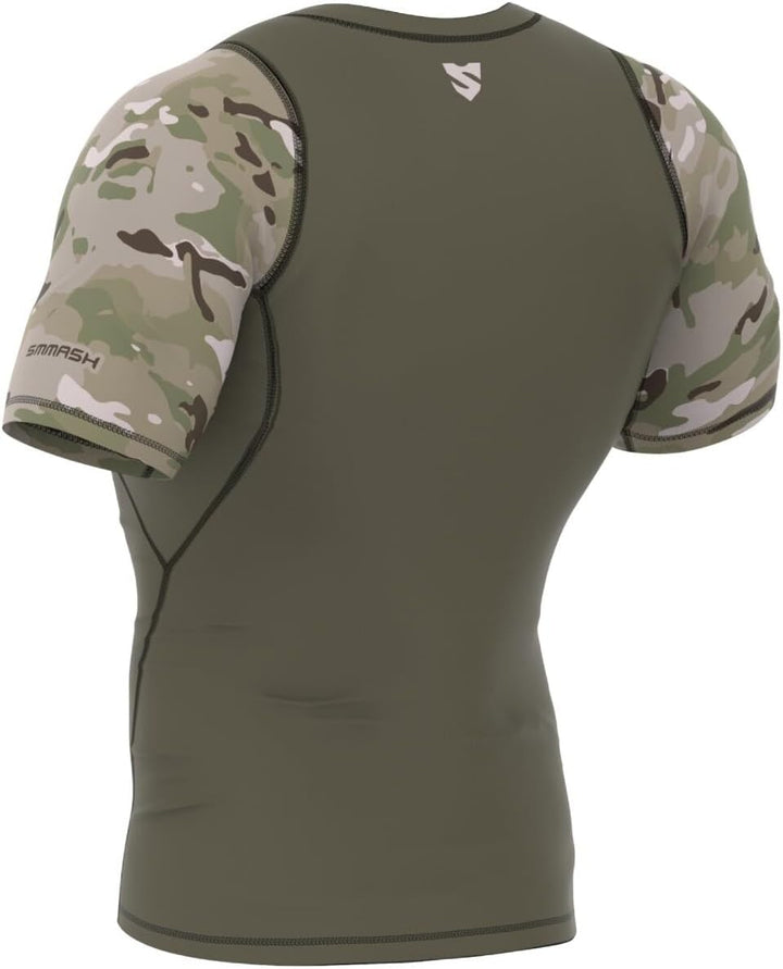 SMMASH Kompressionsshirt Funktionsshirt Herren Kurzarm Sportshirt Laufshirt Kurzarmshirt Second Skin