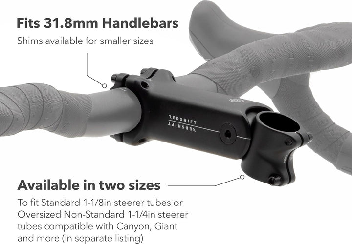 REDSHIFT ShockStop Suspension Stem for Bicycles, Shock-Absorbing Bike Handlebar Stem for Road, Grave