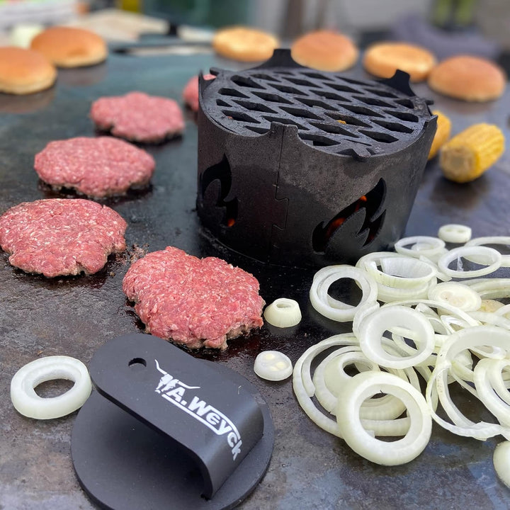 Wok Aufsatz für Feuerplatte Wok Krone Dutch Oven Grilleinsatz Grill #05