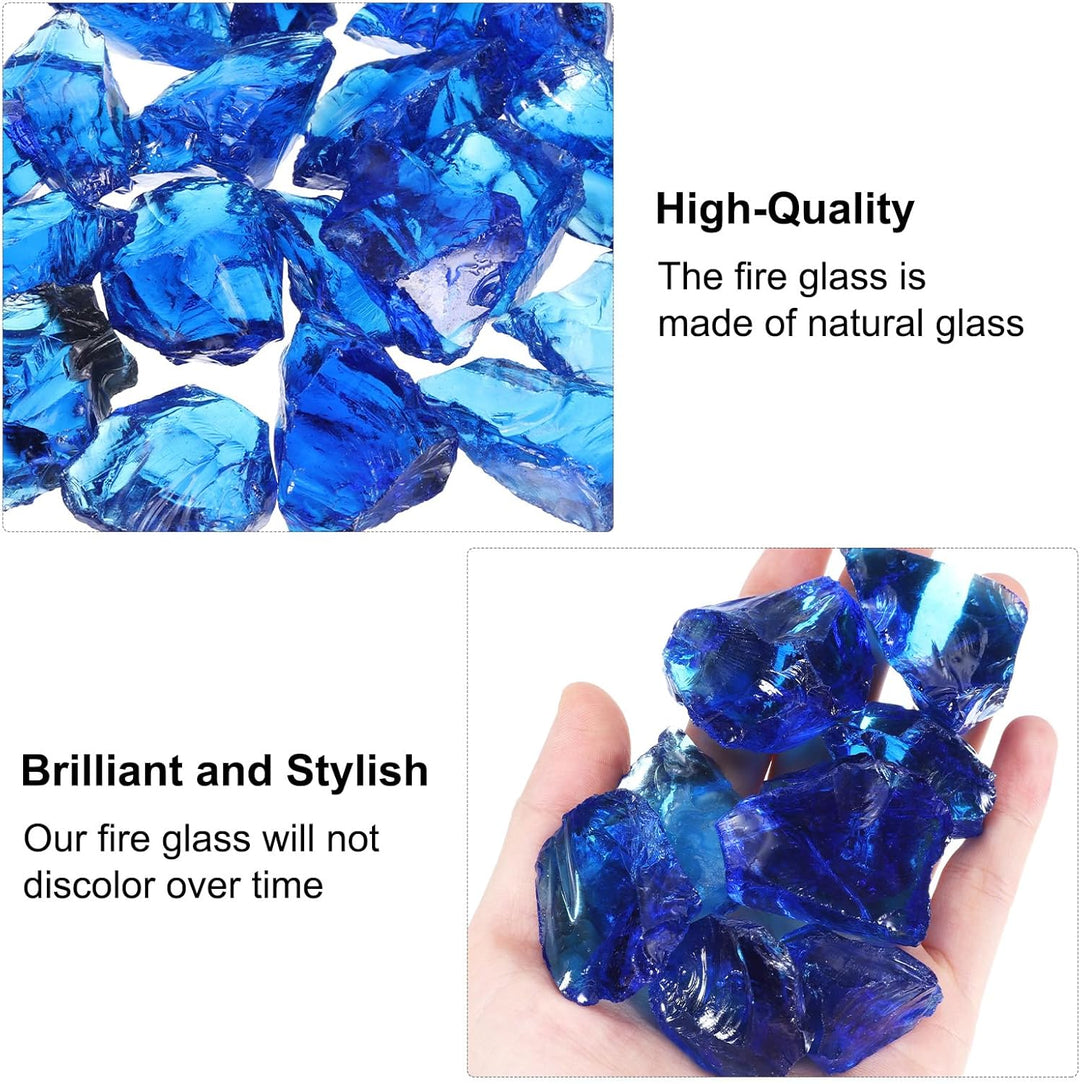 QUARKZMAN Feuerglas für Feuerstelle 2–3cm (1/9") Hochglänzende Reflektierende Glassteine für Natürli