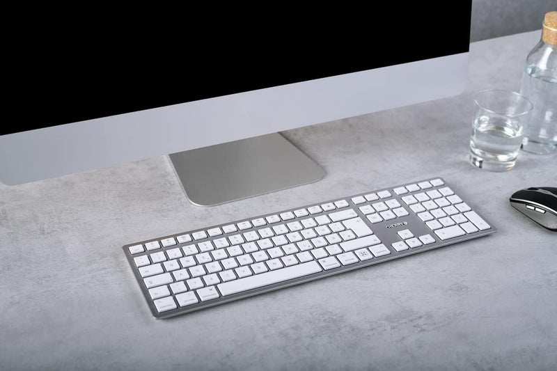 CHERRY KW 9100 Slim for MAC, kabellose Tastatur, Mac-Layout, Deutsches Layout (QWERTZ), wahlweise Bl