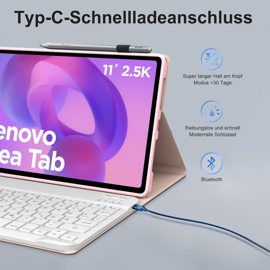 Tastatur für Lenovo Idea Tab Tablet 11" 2025, Hülle mit Tastatur für Lenovo Idea Tab 11 Zoll Magneti