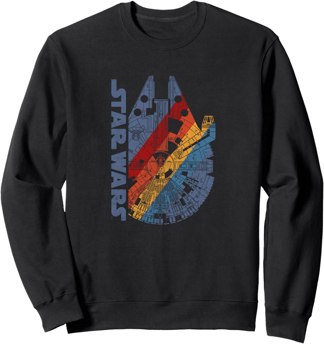 Star Wars Millennium Falcon Wears Retro Stripes Sweatshirt