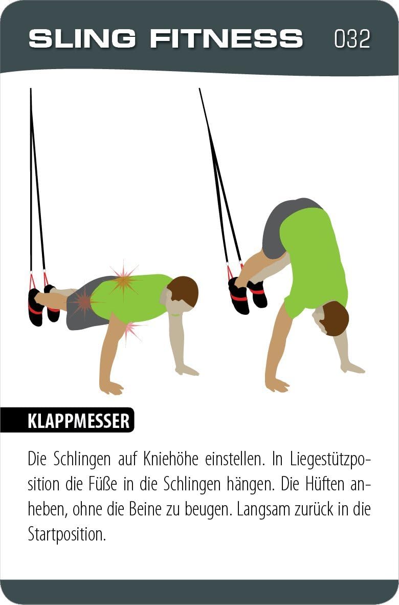 Schlingentraining Sling Fitness Suspension Training | Trainingskarten Übungskarten, deutsche Version