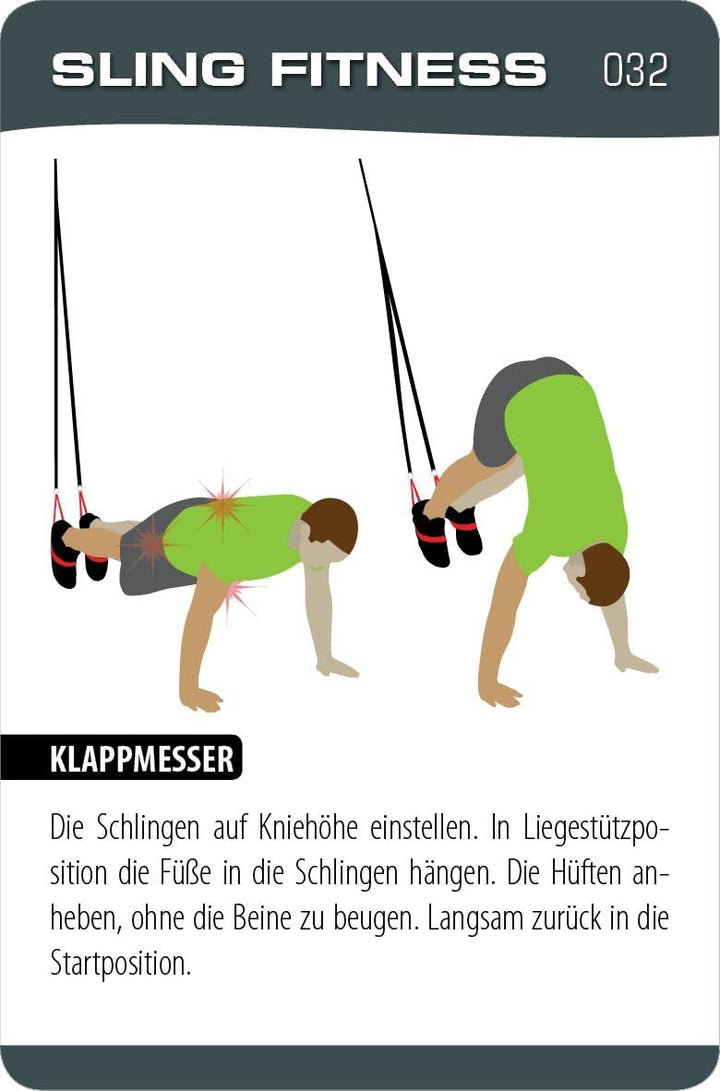 Schlingentraining Sling Fitness Suspension Training | Trainingskarten Übungskarten, deutsche Version