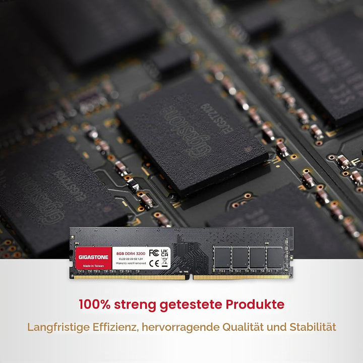 [DDR4 RAM] Gigastone Desktop RAM 32GB (4x8GB) DDR4 Ram 32GB DDR4-3200MHz PC4-25600 CL22 1.2V UDIMM 2