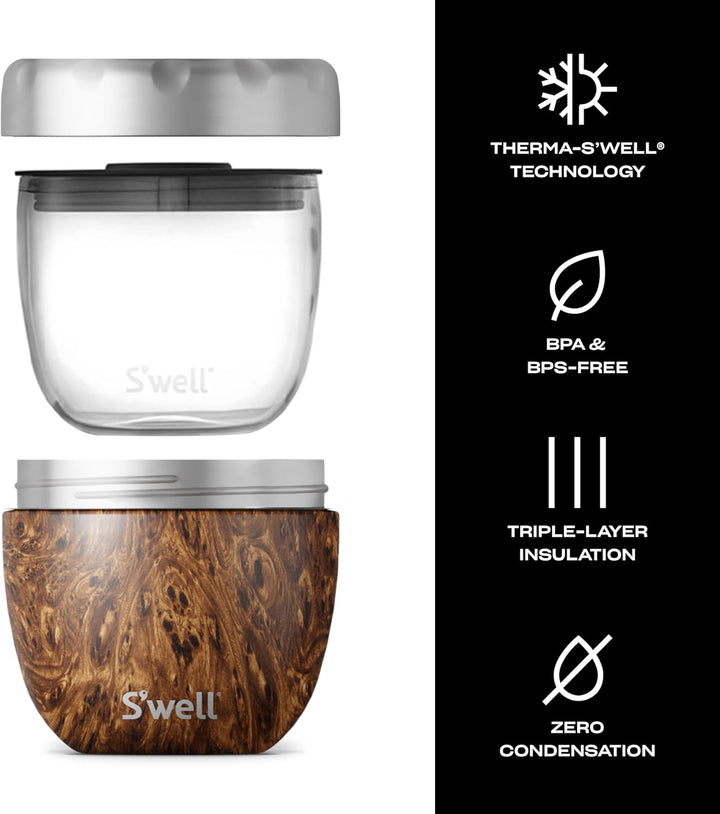 S'well Unisex – Erwachsene Lebensmittelbehälte 21.5oz Teakwood, 21.5oz Teakwood