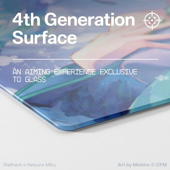 Wallhack x Hatsune Miku Glas Gaming-Mauspad – Kollaborationsedition SP-004 | Sommer-Miku-Design | Pr