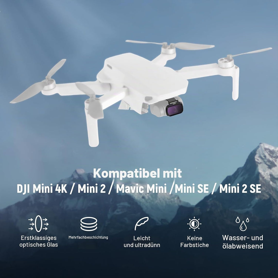NEEWER ND Filter Set Kompatibel mit DJI Mini 4K/2 SE/SE/2/Mavic Mini (4 STK.) ND4 + ND8 + ND16 + ND3